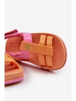 Dětské sandálky na suchý zip  Oranžové model 21662007 - Zaxy