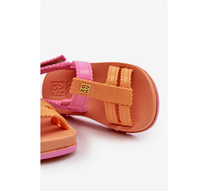 Dětské sandálky na suchý zip  Oranžové model 21662007 - Zaxy