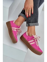 Zazoo N1068S4 Dámské semišové sneakersy na platformě fuchsie