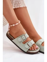 Dámské Pantofle S Přezkami Mátové model 21699061 - Boto