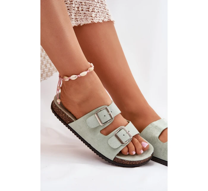 Dámské Pantofle S Přezkami Mátové model 21699061 - Boto