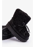 Teplé dětské sněhule, šněrovaná černá, Asija Teplé dětské sněhule, šněrovaná černá, Asija