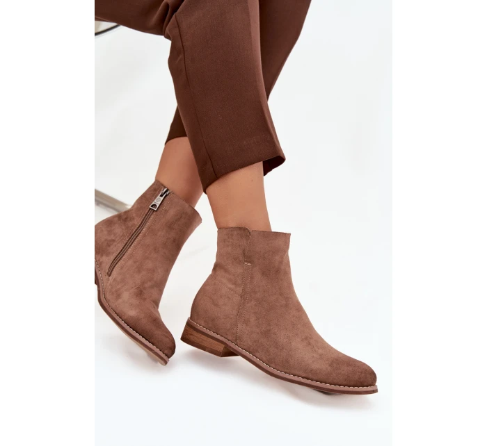 Dámské boty Vinceza – jasně hnědé, s nízkým podpatkem Dámské boty Vinceza – jasně hnědé, s nízkým podpatkem