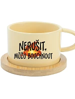 NERUŠIT, MŮŽU BOUCHNOUT. - žlutý hrníček makronka 200 ml