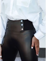 Dámské voskované kalhoty s vysokým pasem black Dstreet model 21980121 - FashionStreet