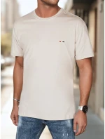 Pánské tričko s výšivkou Cappuccino FashionStreet RX5638 Pánské tričko s výšivkou Cappuccino FashionStreet RX5638