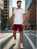 Pánské bordó teplákové kraťasy Dstreet model 21987764 - FashionStreet