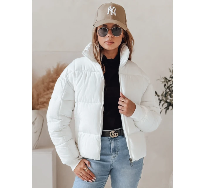 Dámská krátká zimní prošívaná bunda VIBEGIRL bílá FashionStreet TY4947