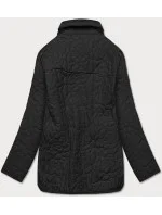 Tenká černá dámská bunda s ozdobným prošíváním (JIN226)