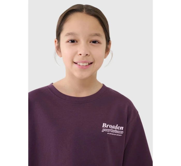 Dívčí tričko oversize s potiskem 4F 4FJRSS25TTSHF2586-50S Dívčí tričko oversize s potiskem 4F 4FJRSS25TTSHF2586-50S