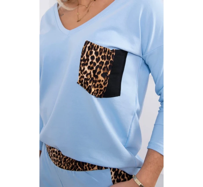 Sada s leopardím potiskem modré barvy Sada s leopardím potiskem modré barvy