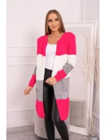 Pruhovaný svetr malinová + růžová Pruhovaný svetr malinová + růžová