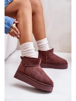 Dámské Sněhule Na Platformě Zateplené Kožíškem Tmavě Hnědé model 21672069 - Boto Dámské Sněhule Na Platformě Zateplené Kožíškem Tmavě Hnědé model 21672069 - Boto