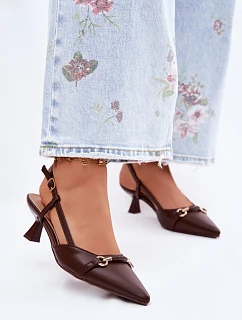 Dámské sandály na podpatku se  Hnědé model 22122530 - Boto