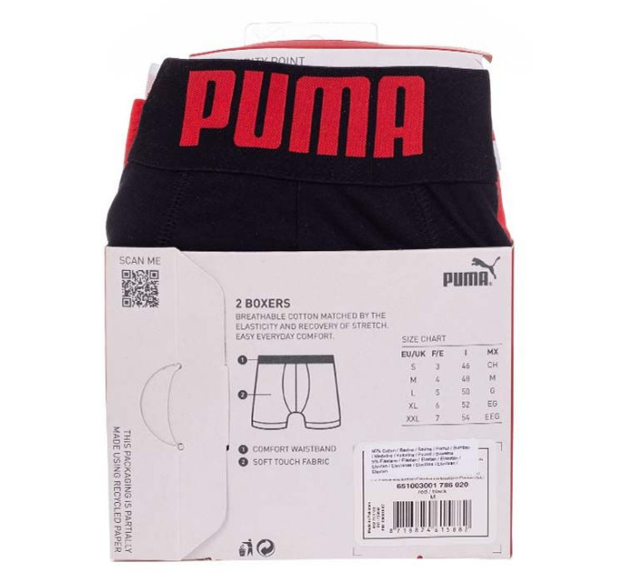 Puma 2Pack Slipy 906519 Černá/červená