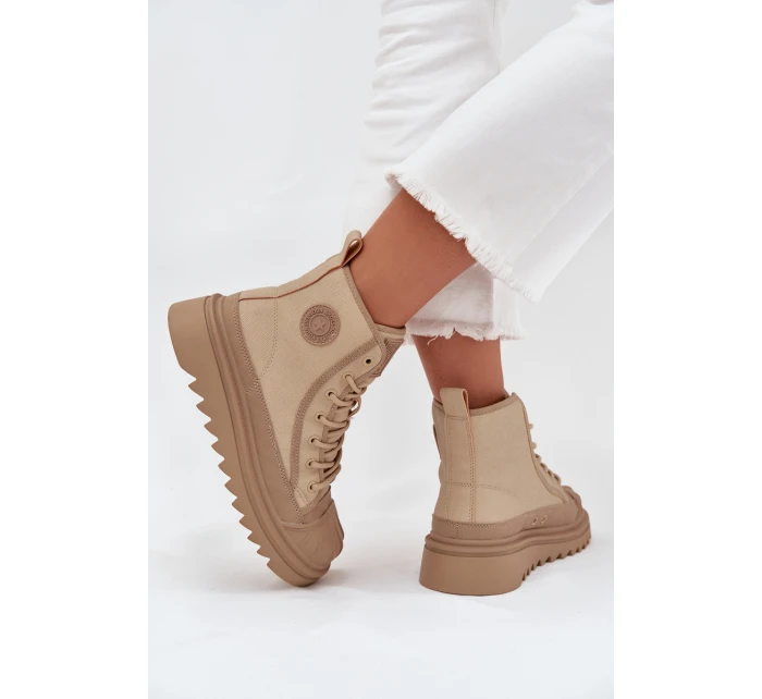 Dámské zateplené vysoké tenisky Big Star – béžové