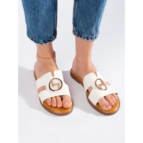 Originální dámské  nazouváky bílé na klínku