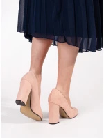 Praktické  lodičky dámské hnědé na širokém podpatku