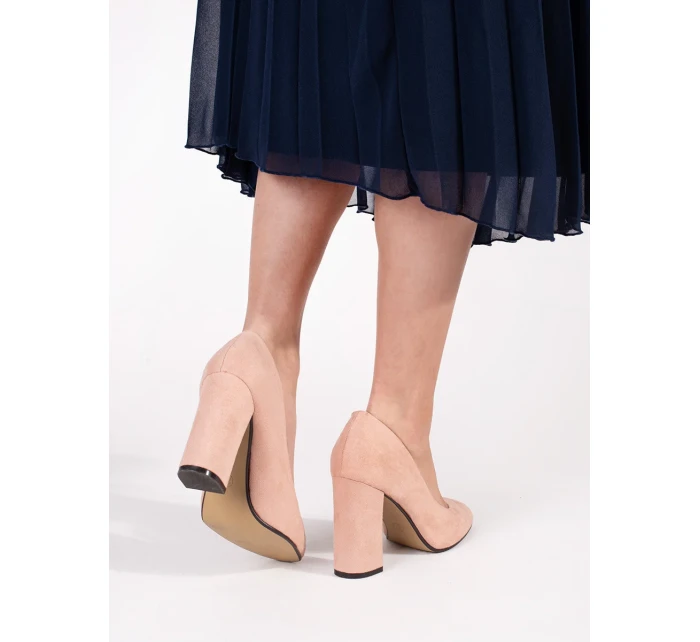 Praktické  lodičky dámské hnědé na širokém podpatku