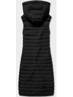 Dlouhá černá dámská prošívaná vesta (JIN219) Dlouhá černá dámská prošívaná vesta (JIN219)