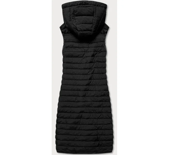 Dlouhá černá dámská prošívaná vesta (JIN219) Dlouhá černá dámská prošívaná vesta (JIN219)