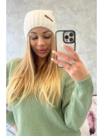 Fleecová čepice Paulina model 18750177 bílá - K-Fashion Fleecová čepice Paulina model 18750177 bílá - K-Fashion