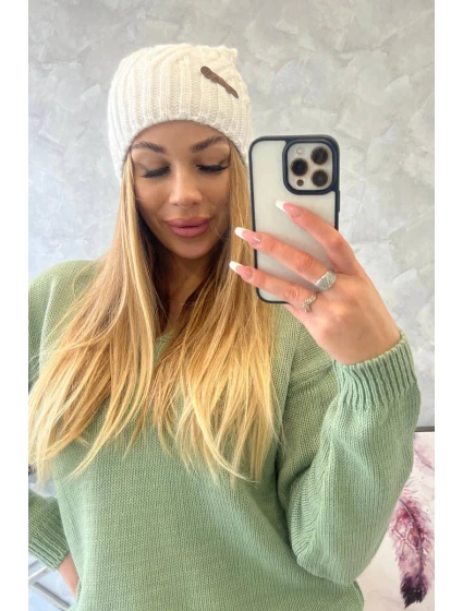 Fleecová čepice Paulina model 18750177 bílá - K-Fashion Fleecová čepice Paulina model 18750177 bílá - K-Fashion