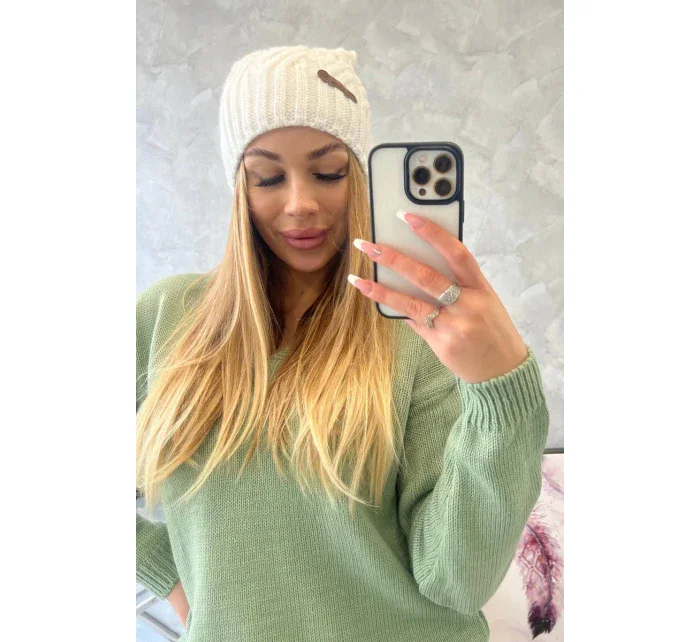 Fleecová čepice Paulina model 18750177 bílá - K-Fashion Fleecová čepice Paulina model 18750177 bílá - K-Fashion