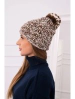 Fleecová čepice Fiona K275 bílá+hnědá Fleecová čepice Fiona K275 bílá+hnědá