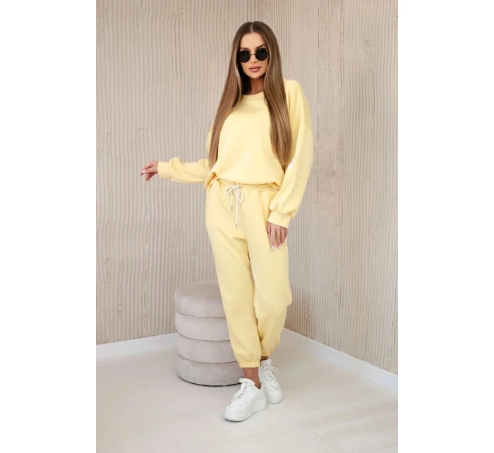 Komplet teplákové + kalhoty máslová látka žlutý Komplet teplákové + kalhoty máslová látka žlutý