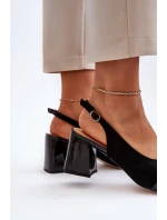 Dámské sandály na podpatku s ozdobou černé D&A model 21655872 - S.Barski