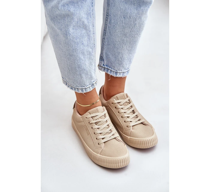 Zateplené Dámské Tenisky Big Star model 21676078 Béžové - Big Star Shoes Zateplené Dámské Tenisky Big Star model 21676078 Béžové - Big Star Shoes