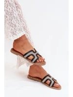 Dámské Pantofle Na Plochém Podpatku Černé model 21703847 - Boto Dámské Pantofle Na Plochém Podpatku Černé model 21703847 - Boto