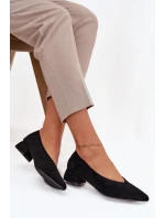 Lodičky na klínku z eko semiše Černé model 21757586 - Boto