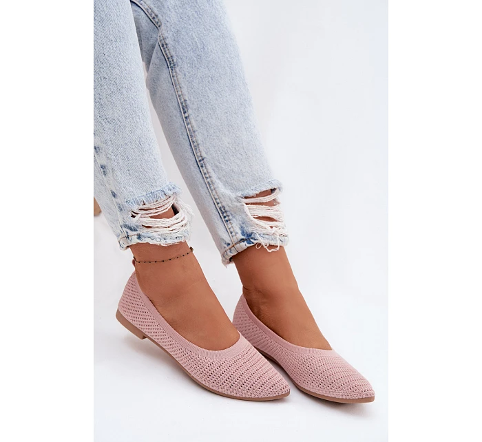 Síťované Textilní Baleríny Dámské Růžové model 22102858 - Boto Síťované Textilní Baleríny Dámské Růžové model 22102858 - Boto