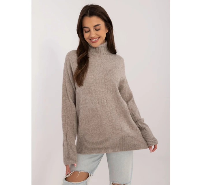 Sweter AT SW  ciemny bezowy model 20470394 - FPrice