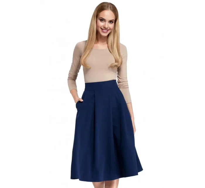 M302 Dámská midi sukně - tmavě modrá
