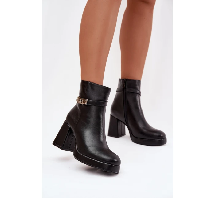 Boty na podpatku model 221521 Step in style Boty na podpatku model 221521 Step in style