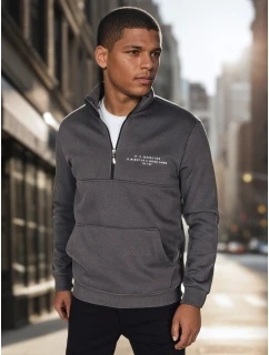 Pánská grafitová mikina s potiskem FashionStreet BX5888