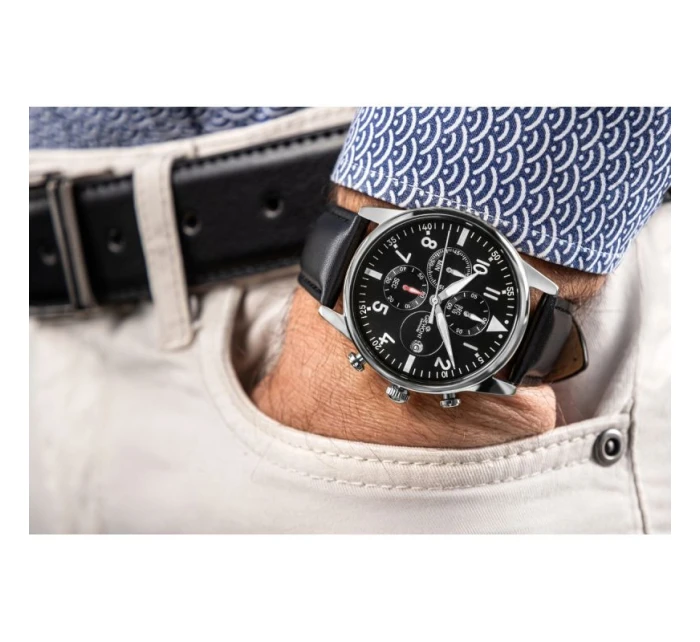 Pánské hodinky Giewont Chronograph Sapphire Black Silver GW5630-A2 Pánské hodinky Giewont Chronograph Sapphire Black Silver GW5630-A2