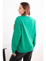 Dámská mikina s model 21494939 výstřihem basic z bavlny světle zelená - K-Fashion