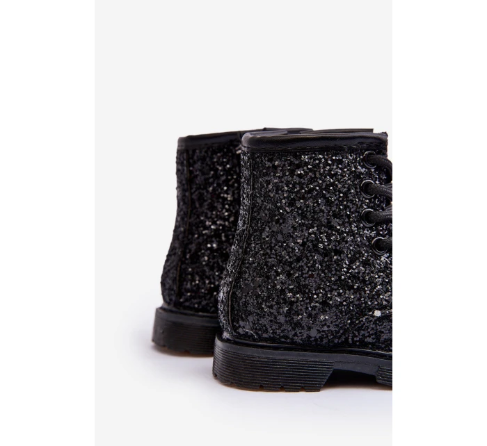 Dětské Brokatové Botky Oceněné Se Zipem Černé Saussa Dětské Brokatové Botky Oceněné Se Zipem Černé Saussa