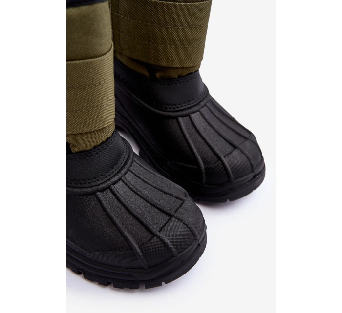 Dětské sněhule s rázovou podšívkou zateplené Khaki Big Star MM374123