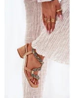 Dámské Sandály Na Podpatku S  Béžové model 21693547 - Artiker