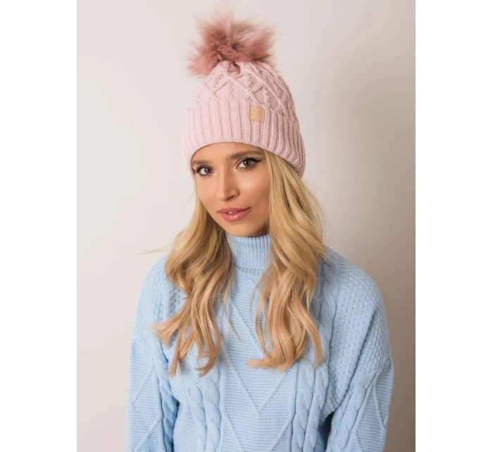 Dámská čepice model 20509099 světle růžová - FPrice Dámská čepice model 20509099 světle růžová - FPrice
