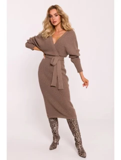 Dámské svetrové šaty M810 Cappuccino - MOE