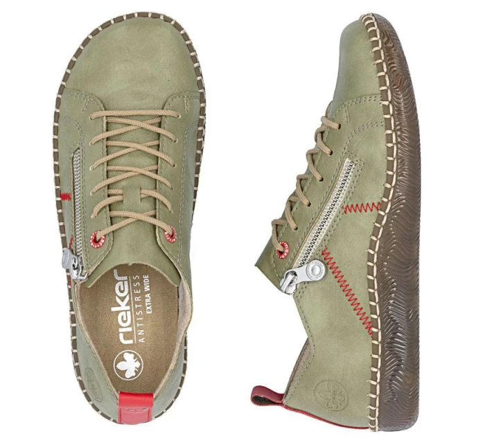 Dámské pohodlné zelené polobotky Rieker N2401-54