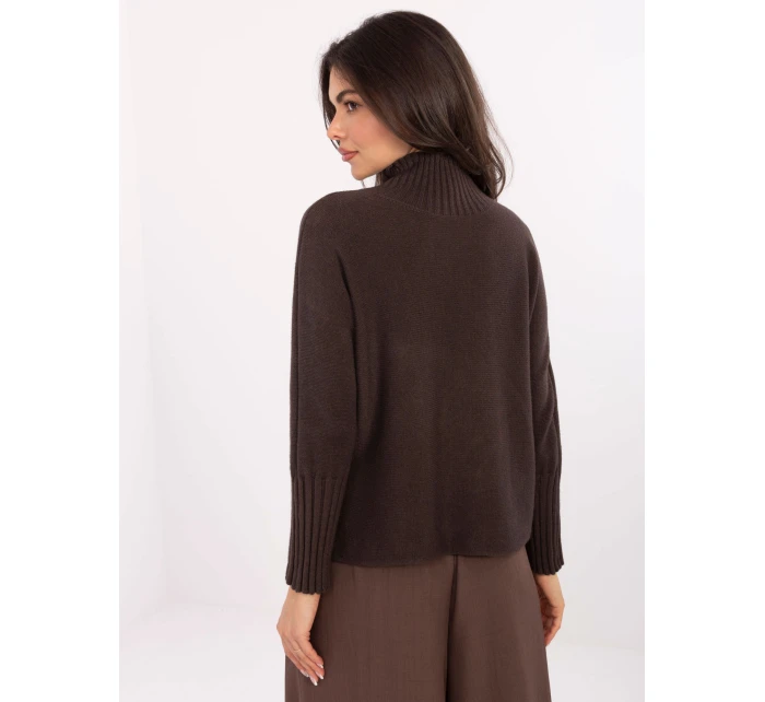 Sweter IT SW model 21469876 ciemny brązowy - FPrice Sweter IT SW model 21469876 ciemny brązowy - FPrice