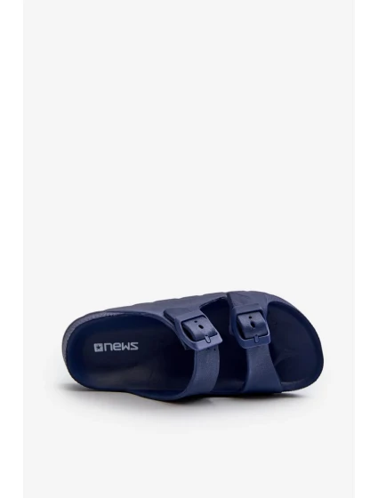 Lehké chlapecké pěnové pantofle s přezkami tmavě modrá Adirnaca Lehké chlapecké pěnové pantofle s přezkami tmavě modrá Adirnaca