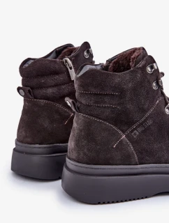 Semišové pánské zateplené trapery Big Star OO174189 hnědé